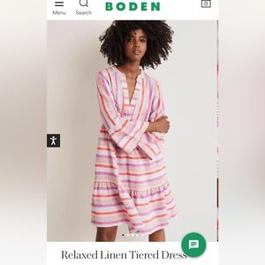 Boden linen tiered dress